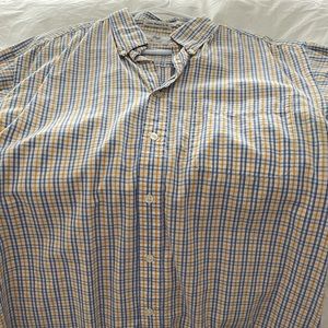 Nice Gold and Blue Plaid Button Down